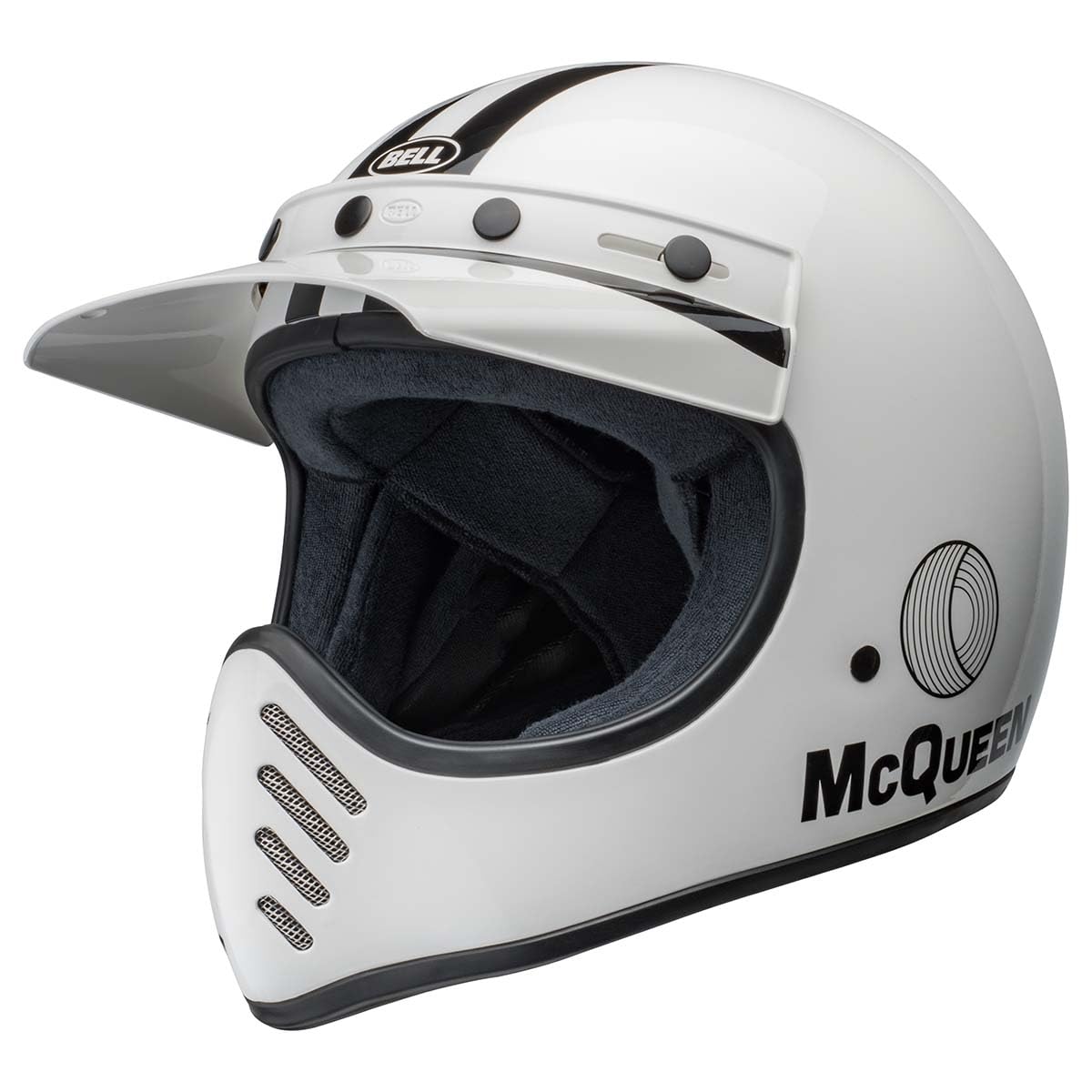 BELL Capacete Moto-3 (Gloss Steve Mcqueen Ags Branco/Preto